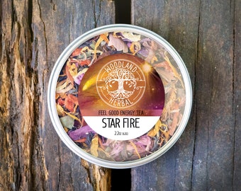 Star Fire Tea *Limited Edition* Extra Special Organic Tea Made with Rare Flowers, Morning Tea, Energy, Mood - Gorgeous Tea Blend