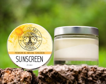 Natural Sunscreen - SPF Sun Protection with Nature's Finest Sun Blockers - Gentle, Ocean Safe, Eco Friendly, All Natural Recipe