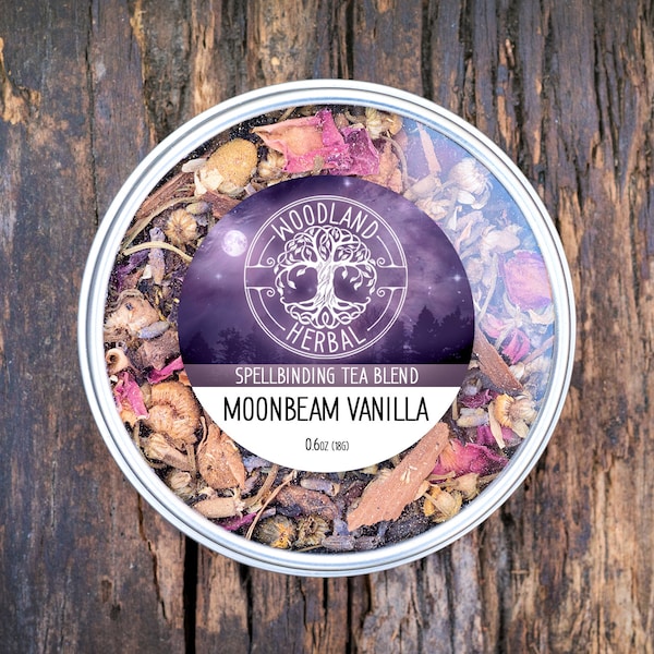 Moonbeam Vanilla - Organic Loose Leaf Tea. Joyful Relaxation, Calm, Sleep, Stress - Intoxicating Aroma and Delicious