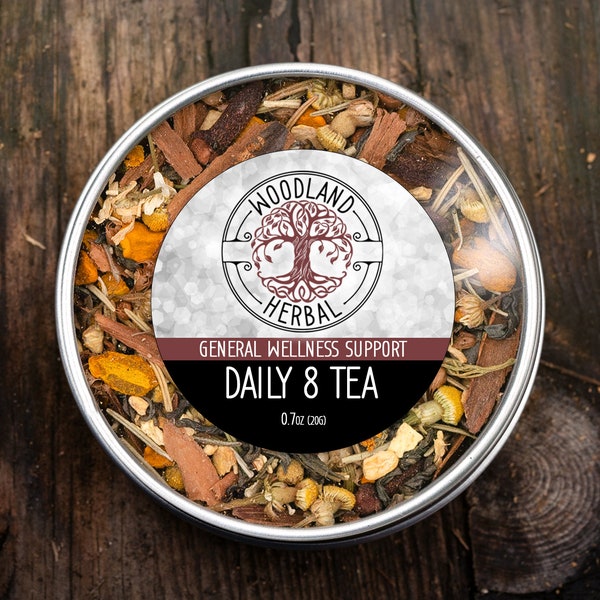 Daily 8 Tea - Organic Loose Leaf Tea. General Wellness, Age Well, Energy - Everyday Morning Tea