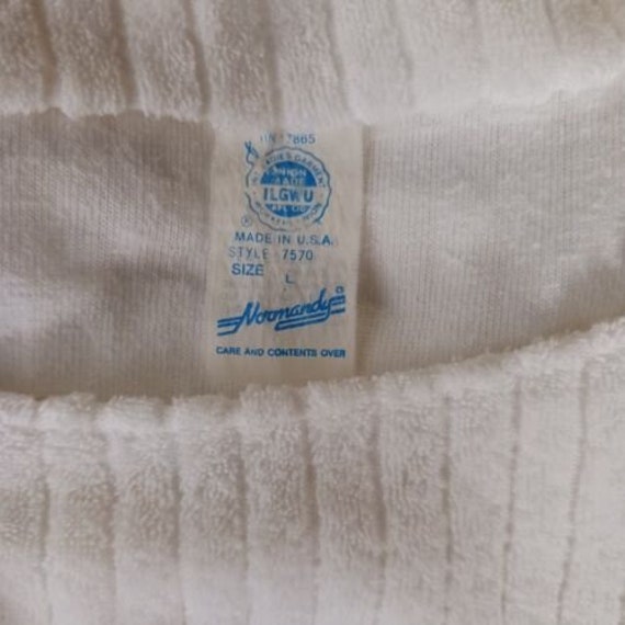 Vintage Terry Cloth Swim Suit Cover Up White Size… - image 8