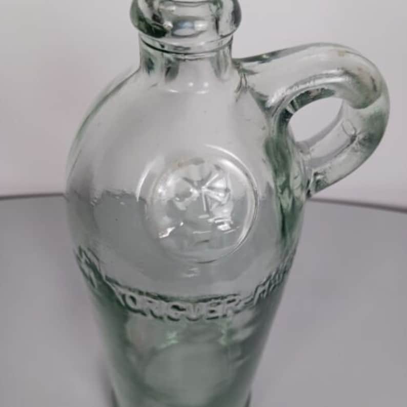 Vintage Gin Xoriguermahon Green Glass Bottle With Cork 11 Inches Tall