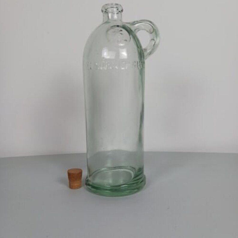 Vintage Gin Xoriguermahon Green Glass Bottle With Cork 11 Inches Tall