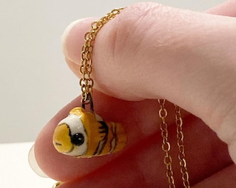 Ceramic clownfish nemo necklace pendant clown fish charm art jewellery