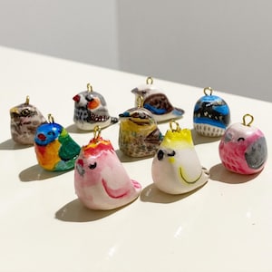 Custom bird necklace, bird charm, custom pet jewellery, bird pendant, polymer clay charm