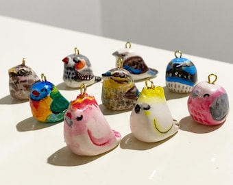 Custom bird necklace, bird charm, custom pet jewellery, bird pendant, polymer clay charm