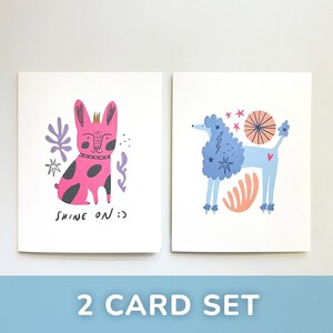 Card for Dog Lover | Set A | Greeting Card Dog Card Cute Card for Kids Animal Art Card Dog Illustration Card for Her for Him Dog Lover