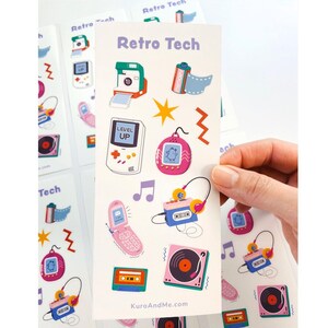 Cute 90s' Journaling Semi-Transparent Retro Sticker Sheet | Journaling Stickers Kawaii Stickers Retro Stickers Cute Stationery