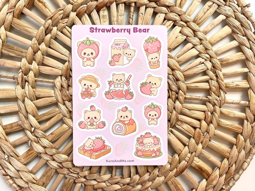 Waterproof Cute Bear Sticker Sheet | Journaling Stickers Waterproof ...
