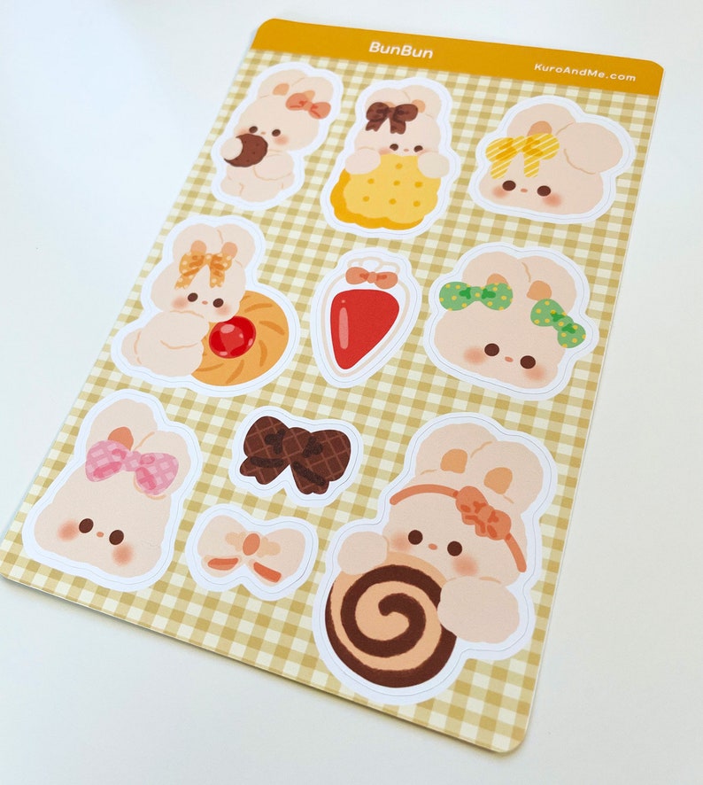 Kawaii Bunny Sticker Sheet | Animal Journal Stickers - Etsy