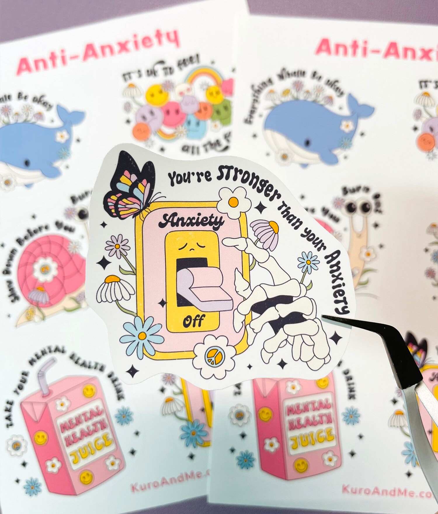 Waterproof Mental Health Sticker Sheet Positive Affirmation Message ...