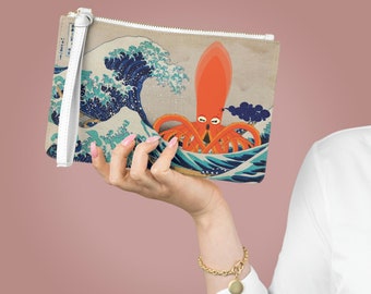 Bolso Clutch - Squidoodle vs. La Gran Ola de Kanagawa