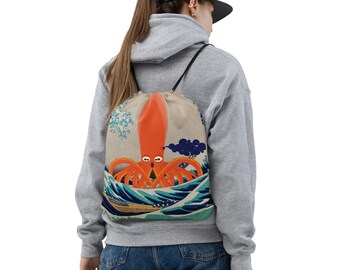 Bolsa con cordón - Squidoodle vs. The Great Wave off Kanagawa