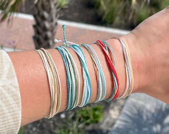 Waterdicht waxkoord armband accessoire voor zwembad veilige sieraden dagelijkse slijtage surfer armband voor vrouwen koord armband verstelbare draad