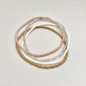 Einfache Perlen Stretch Armband Set von winzigen Samen Perlen Armbänder für Frauen Alltag Schmuck für Arbeit Minimalist Samen Perlen Armbänder handgefertigt