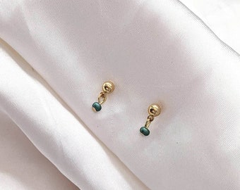 Drop Stud Earrings, 18k Gold Earrings, Dainty Earrings, Minimalist Earrings, Dangle Earrings, Gold Earrings, Stud Earrings, Small Earrings