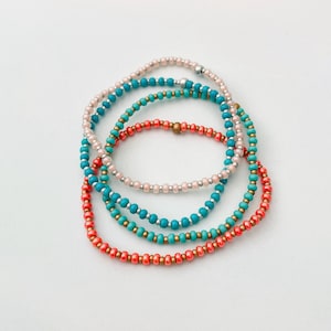 Perlen Stretch Armbänder für Freund Geschenk Bunte Armband Set Samen Perle Armband Handgemachter Schmuck für Reise am Strand Armbänder für Frauen
