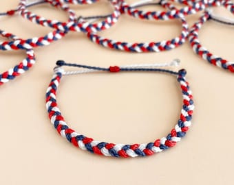 Team Spirit Bracelets Custom Colors Waxed String Bracelet School Color Gift Idea Bulk Friendship Bracelets College Personalized Jewelry Boho