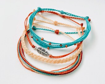 Sea Turtle Pack, Pura Vida Style Bracelet, Bracelet Set, Bracelet Pack, Beachy Bracelet, Surfer Bracelet, Braided Bracelet, Waterproof