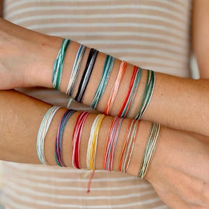 Surfer Bracelet for Women Adjustable String Bracelet Waterproof Beach Jewelry for Women Colorful Bracelets Stacking Handmade Summer Jewelry
