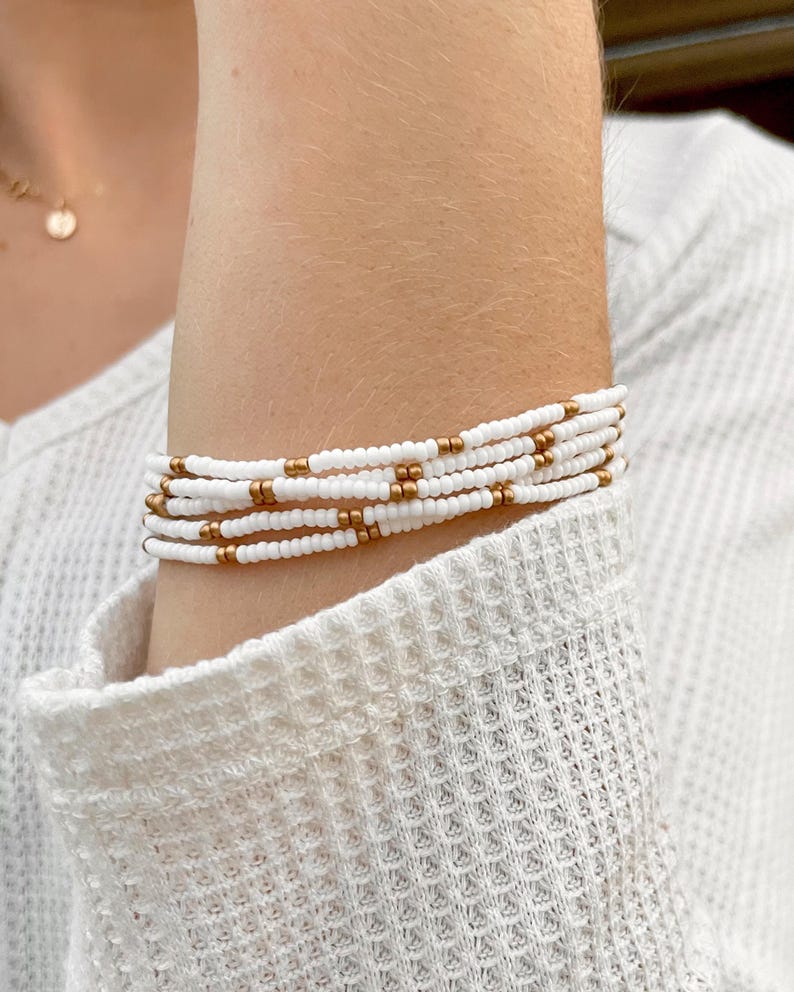 Gold Seed Bead Bracelet Stackable