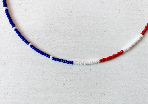  18 PCS Patriotic Bead Necklaces 4th of July Metallic
