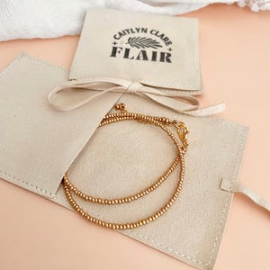 Gold Seed Bead Necklace Dainty Layering Jewelry for Women Minimalist Gold Choker Delicate Handmade Boho Necklace Matte Gold Necklace Beaded Include Gift Pouch