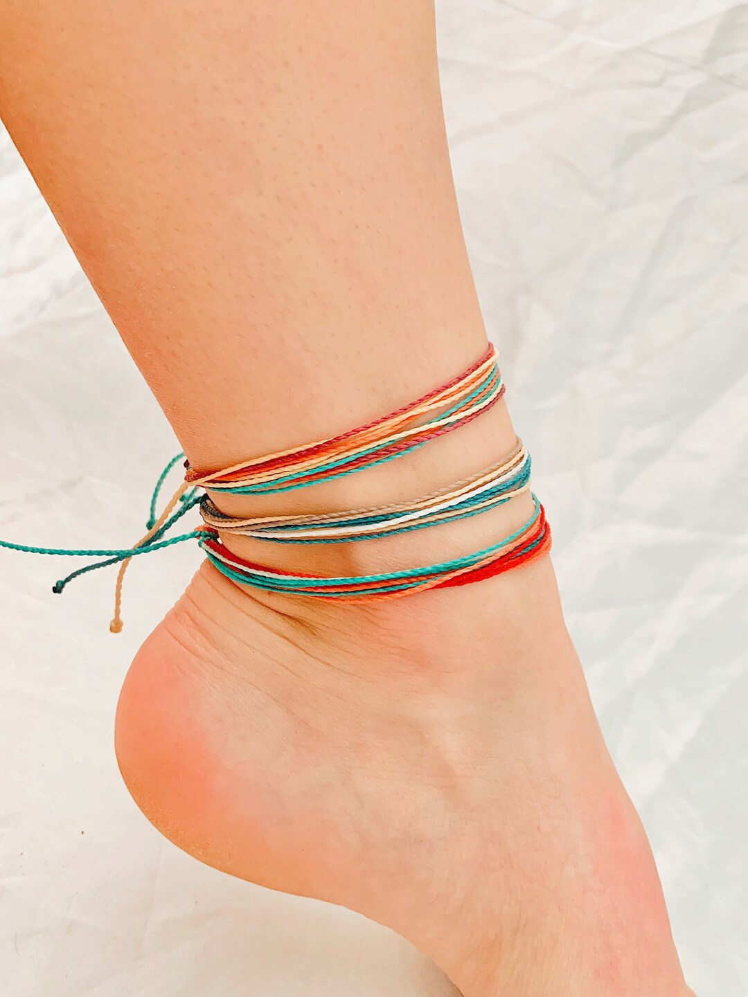 Pura Vida Style Anklet Multicolor Anklet Waterproof Anklet Adjustable Anklet Beachy Anklet Surfer Anklet String Anklet Women s Anklet Etsy