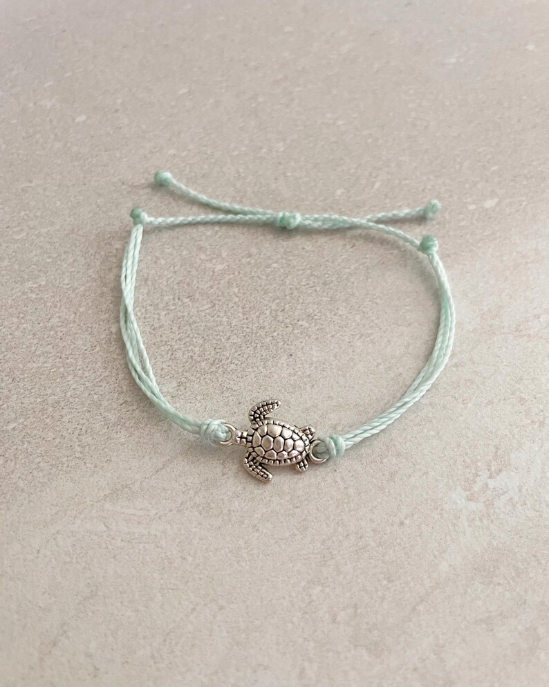 Beach Bracelet Set Adjustable String Turtle Charm Ocean Theme Braided Beaded Summer Bracelet Turquoise Coastal Style Design Vacation Jewelry image 12