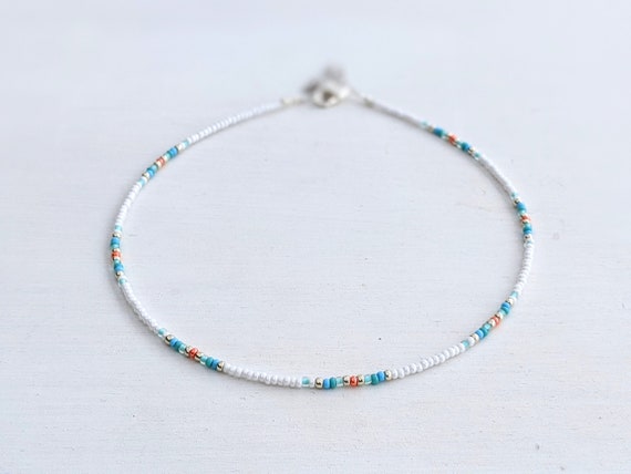 Small beaded choker necklace sale