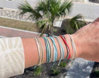 Braccialetto di corda per donna, regolabile, da surfista, per le vacanze, da spiaggia, regalo per ragazze universitarie, impermeabile, braccialetto dell'amicizia - Italia