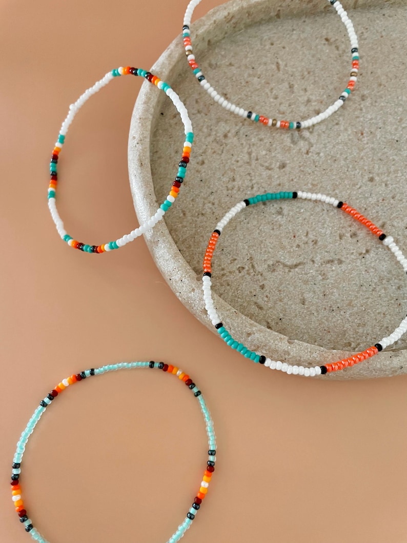 Fashion Gift Bracelet Seed Bead Design Summer Beach Style Boho Collection Delicate Glass Beads Stretch Band Perfect Stacking Set Layering Piece Multiple Colors Available Custom Size Options Handmade Jewelry Essential