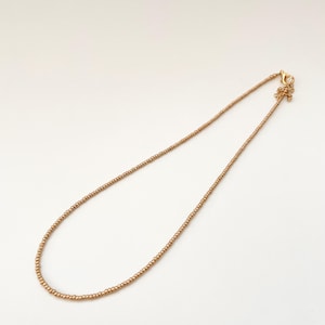 Gold Seed Bead Necklace Dainty Layering Jewelry for Women Minimalist Gold Choker Delicate Handmade Boho Necklace Matte Gold Necklace Beaded image 5