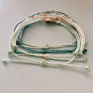 Beach Bracelet Set Adjustable String Turtle Charm Ocean Theme Braided Beaded Summer Bracelet Turquoise Coastal Style Design Vacation Jewelry image 6