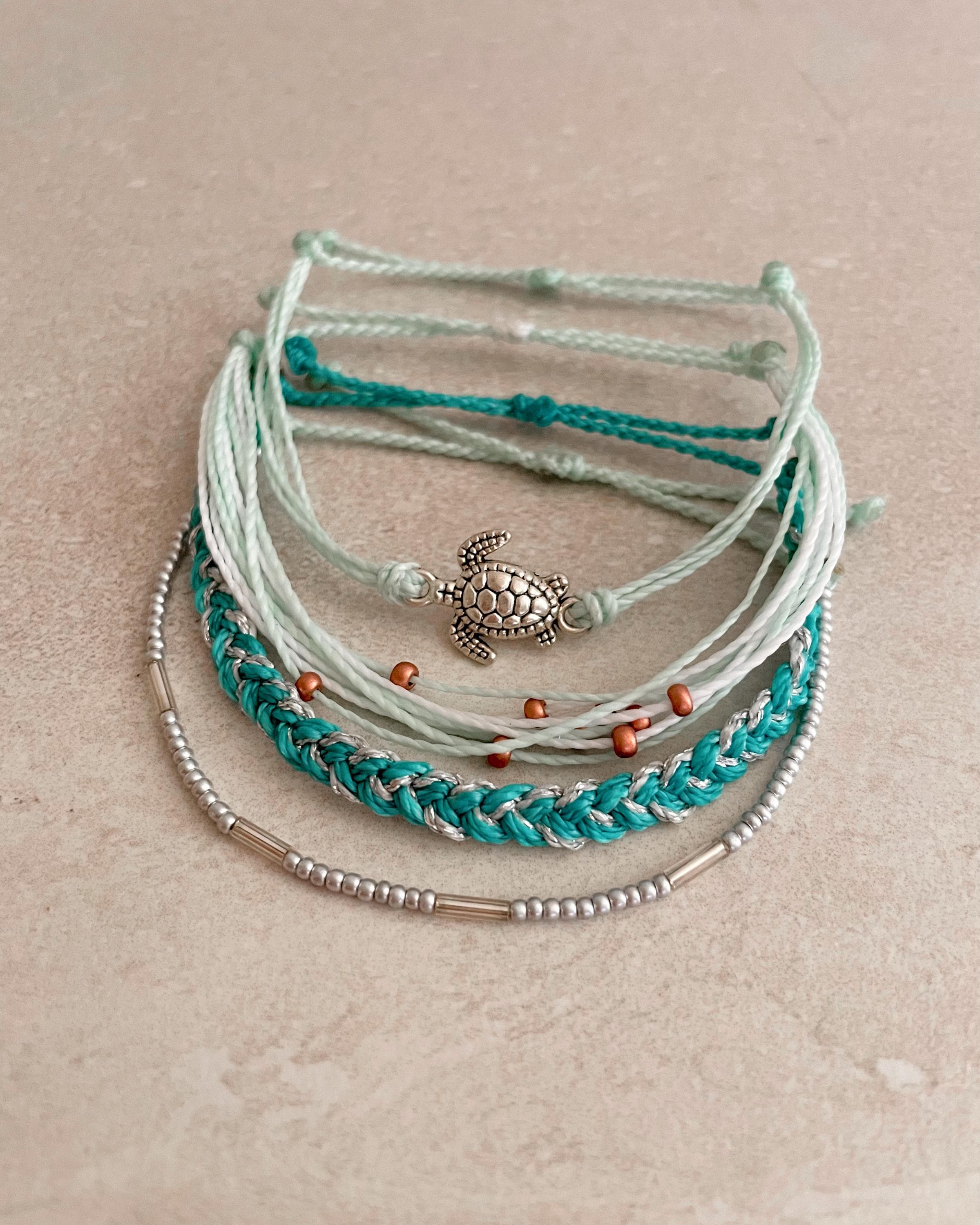 Pura Vida Blue Multi-String Arrow Bracelet Set. Older Style Pack. Blue Friendship 10 Pack main image 3