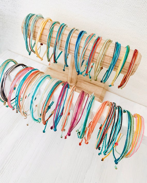 Custom Waterproof Wax String Bracelets | Pura Vida Inspired Bracelets | Multicolored 