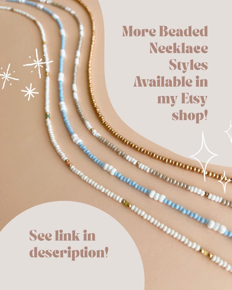 Gold Seed Bead Necklace Dainty Layering Jewelry for Women Minimalist Gold Choker Delicate Handmade Boho Necklace Matte Gold Necklace Beaded image 14