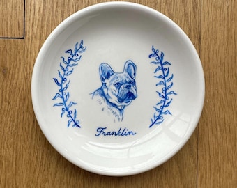Hand Painted Custom Pet Portrait Trinket Dish