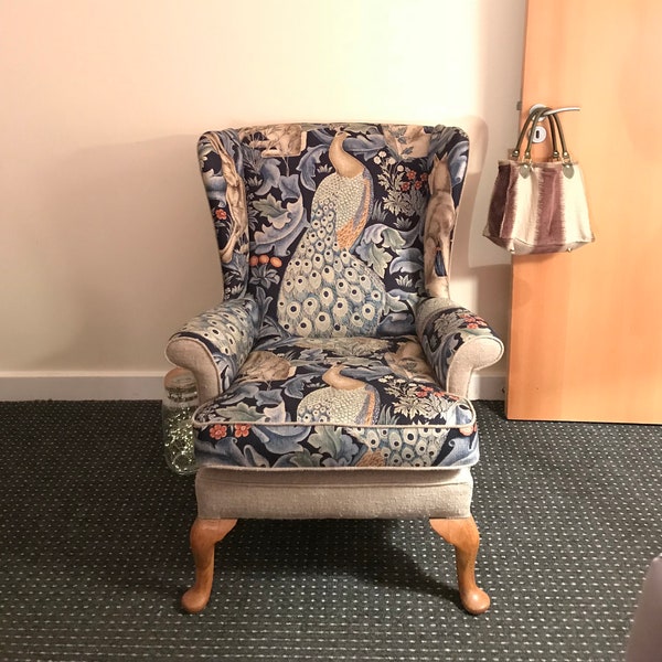 Hemp and linen -  William Morris  Parker Knoll Chair