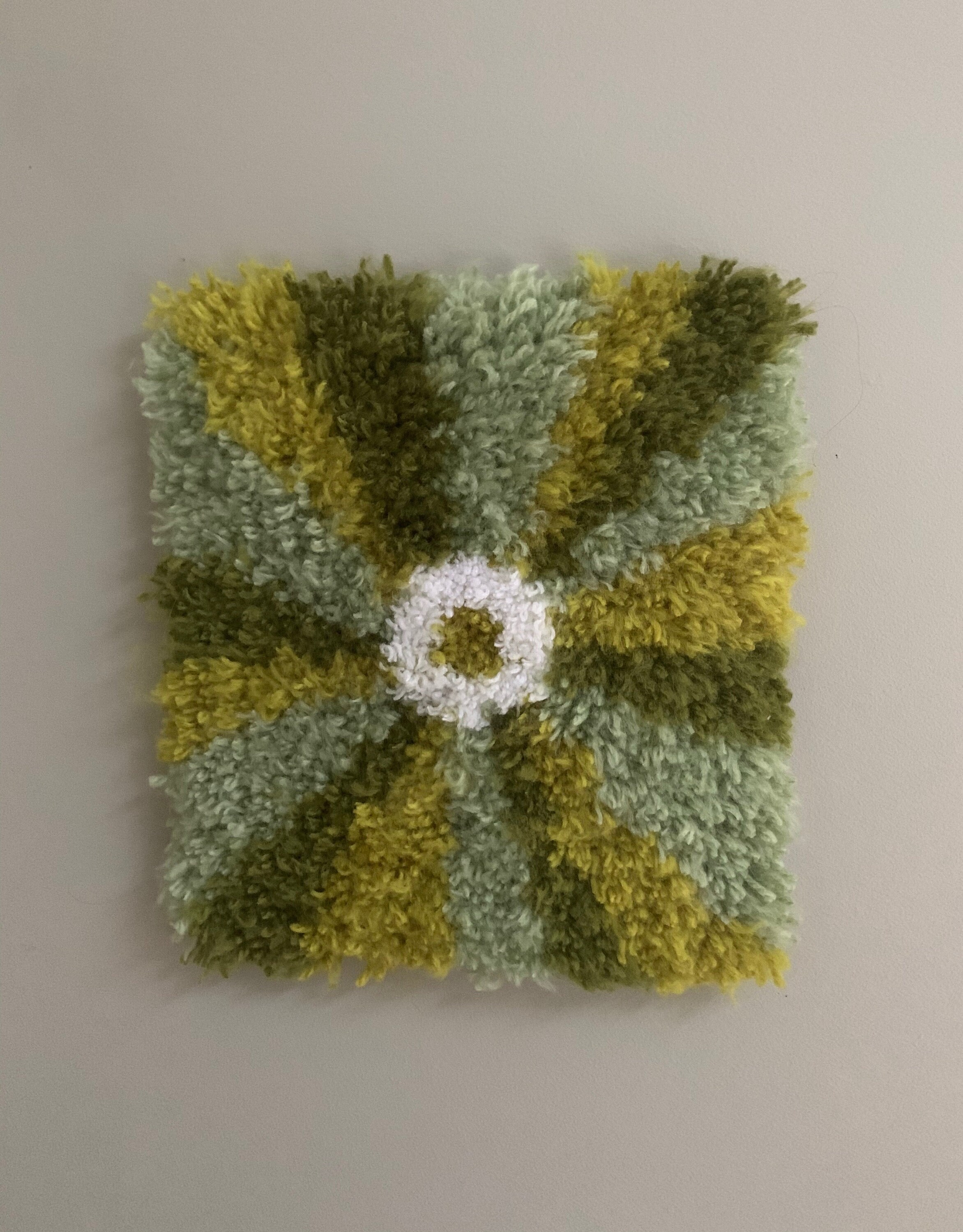 No. 3 Shag Latch Hook Wall Art Hanging Soft Nursery Art Original