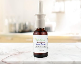 Povidone Iodine and Saline Nasal Spray, Size 1 oz, Amber Glass Bottle