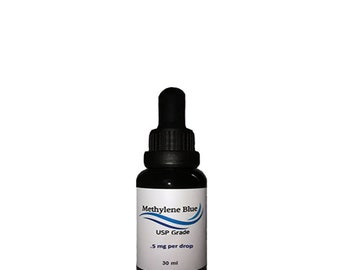 Methylene Blue x 1 , Antioxidant Brain Booster , 1% .5mg MB per drop, 1 year supply