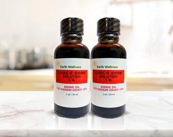 Lugol's Iodine Solution 5%, 1 oz QTY 2 with Droppers