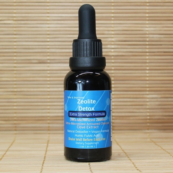 Extra Strength Liquified Zeolite in Amber Glass Bottle Size 1 Oz, No Plastic, Liquid Detox