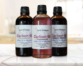 Carbon 60 Buckminsterfullerene, Organic Coconut Oil, 99.99% Purity, 100ml