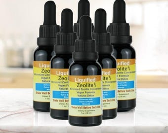 Liquified Zeolite, Clinoptilolite Mineral, 1 oz Amber Glass Bottle (QTY 6)
