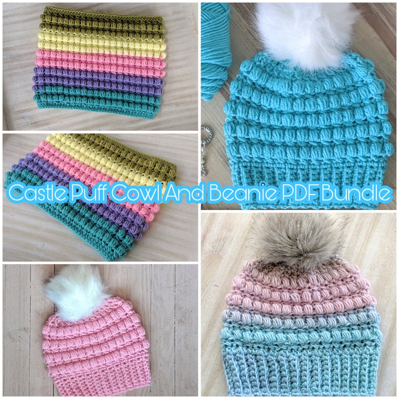 Castle Puff Beanie a /& Cowl Bundle
