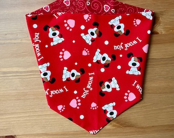 I Woof You Personalized Reversible Dog Bandana