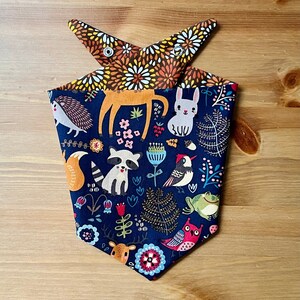 Woodland Creatures Personalized Reversible Dog Bandana