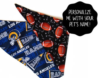 LA Rams Personalized Reversible Dog Bandana